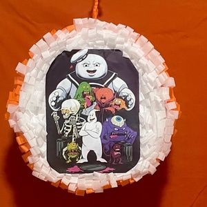 Halloween Ghost Busters Round White/Orange Pinata